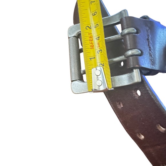 Carhartt Brown Leather Belt Double Prong‎ Buckle Men's Lg 40 preloved EUC - Picture 4 of 8